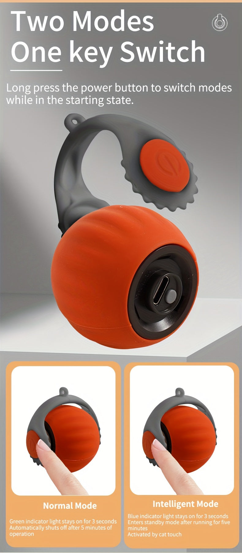 Electric Cat Toy Gravity Bouncing Ball with Synthetic Fiber Feathers, a Self-Entertaining Smart Rolling Ball for Cats, Pet Supplies.