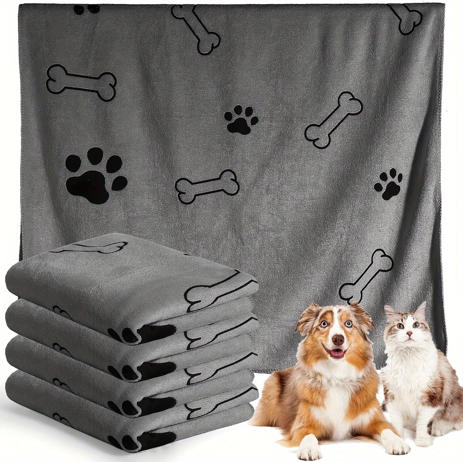 [Quick Drying] One Pet Bath Towel | Quick Drying | Absorbent | Dog Cat Bathing | Large | Soft | Pet Store Gift | Pet Supplies
