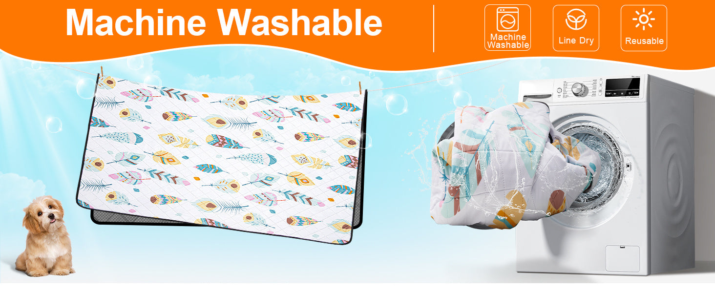 2 Pack Washable Pee Pads For Dogs, Ultra-Absorbent And Leak-Proof Whelping Pads, Non-Slip Reusable Puppy Pads, Waterproof Puppy Training Pads For Playpen, Crate, Housebreak, Bed, Pet Supplies, Machine Washable/Hand Washable