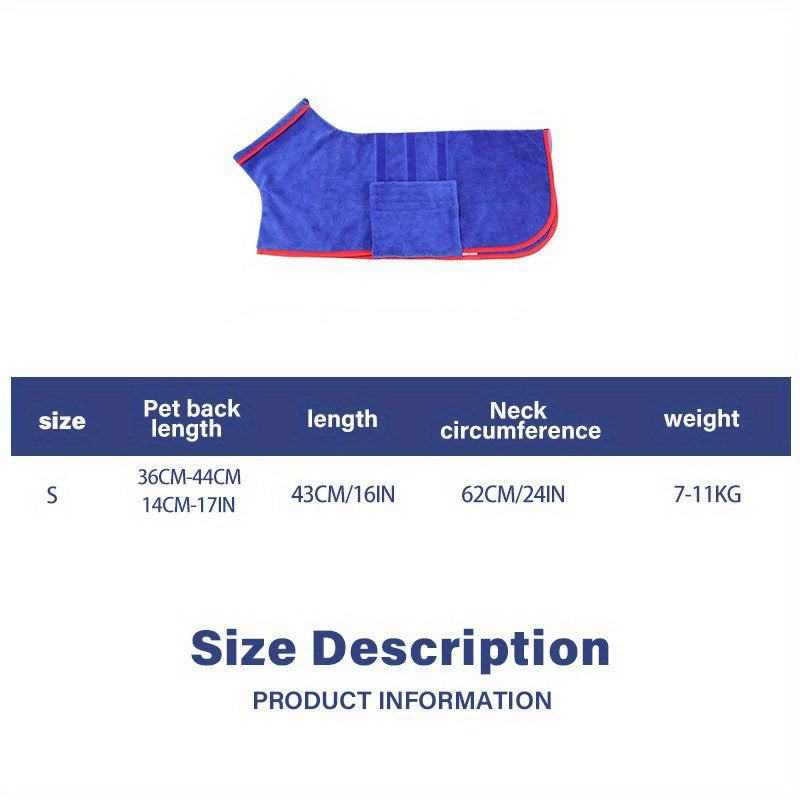 [Super Absorbent Dog Towel] Quick-Drying Super Absorbent Dog Bathrobe Towel | Thickened Polyester Fiber for All Dog Breeds, Bathing & Swimming Pet Supplies