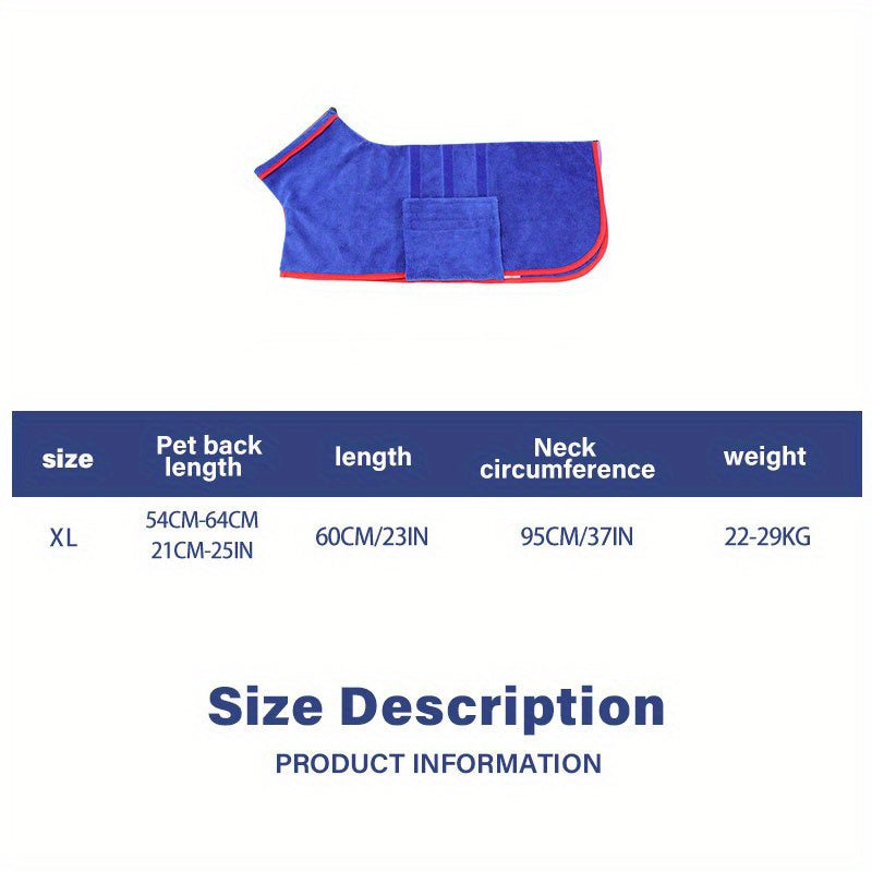 [Super Absorbent Dog Towel] Quick-Drying Super Absorbent Dog Bathrobe Towel | Thickened Polyester Fiber for All Dog Breeds, Bathing & Swimming Pet Supplies