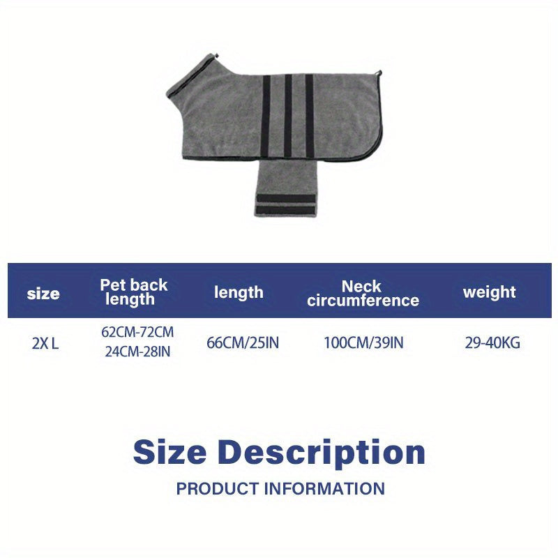 [Super Absorbent Dog Towel] Quick-Drying Super Absorbent Dog Bathrobe Towel | Thickened Polyester Fiber for All Dog Breeds, Bathing & Swimming Pet Supplies