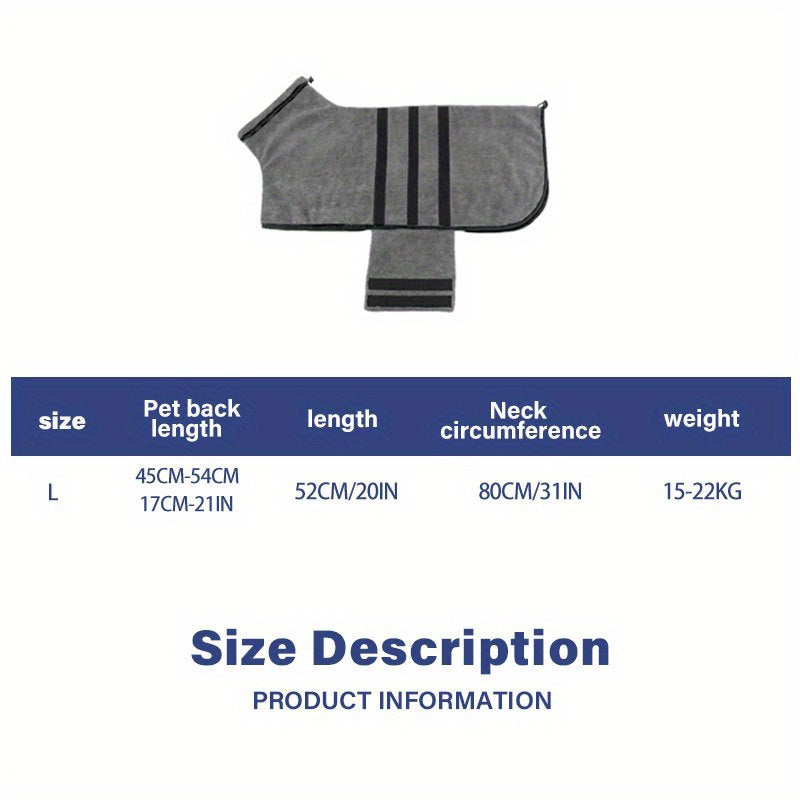 [Super Absorbent Dog Towel] Quick-Drying Super Absorbent Dog Bathrobe Towel | Thickened Polyester Fiber for All Dog Breeds, Bathing & Swimming Pet Supplies