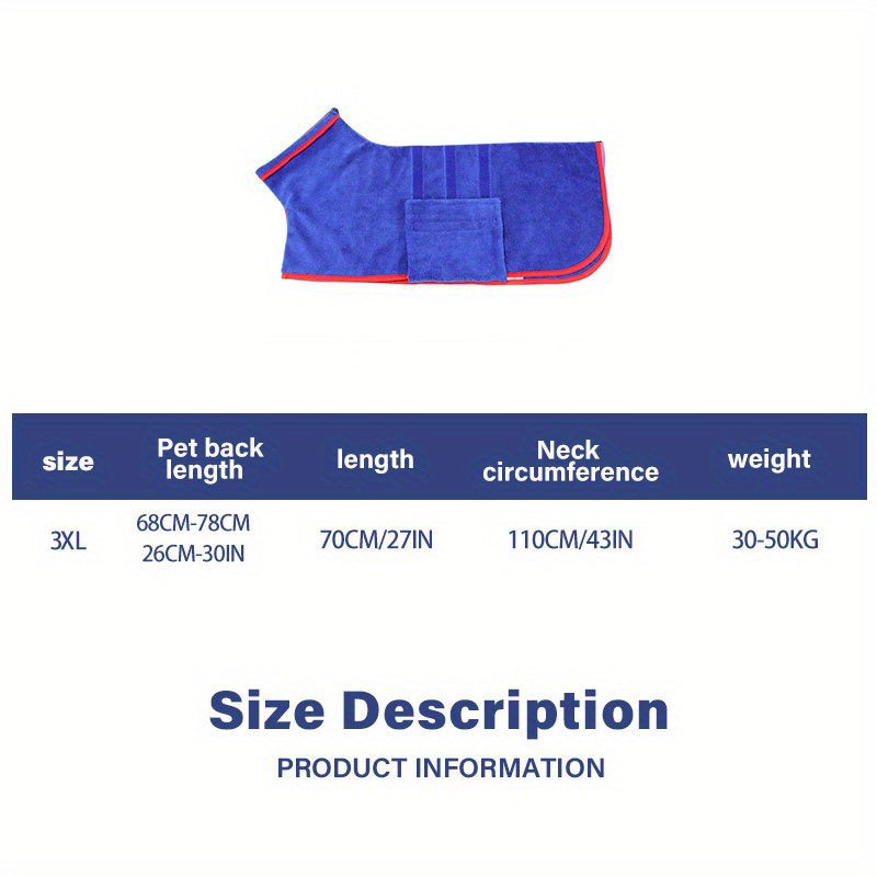 [Super Absorbent Dog Towel] Quick-Drying Super Absorbent Dog Bathrobe Towel | Thickened Polyester Fiber for All Dog Breeds, Bathing & Swimming Pet Supplies
