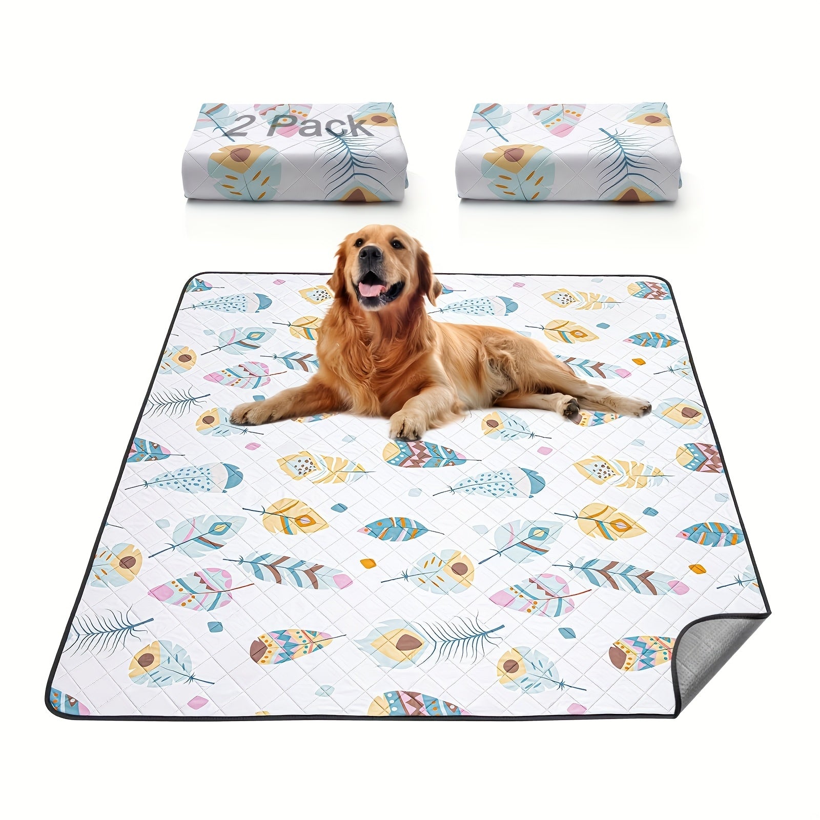 2 Pack Washable Pee Pads For Dogs, Ultra-Absorbent And Leak-Proof Whelping Pads, Non-Slip Reusable Puppy Pads, Waterproof Puppy Training Pads For Playpen, Crate, Housebreak, Bed, Pet Supplies, Machine Washable/Hand Washable