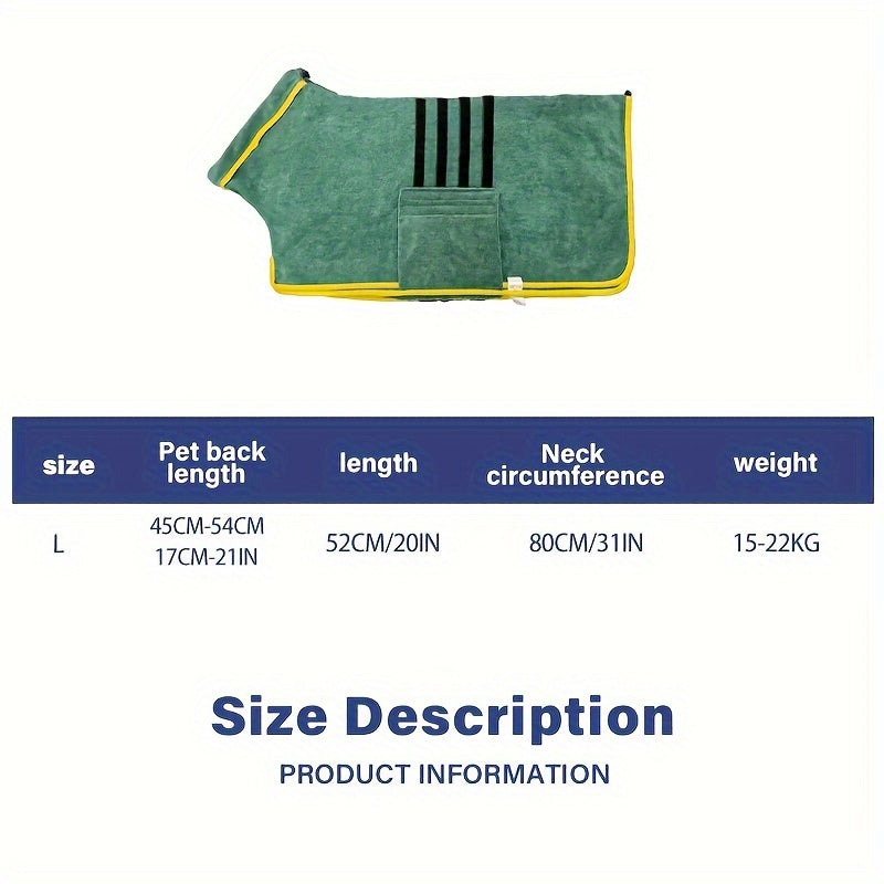 [Super Absorbent Dog Towel] Quick-Drying Super Absorbent Dog Bathrobe Towel | Thickened Polyester Fiber for All Dog Breeds, Bathing & Swimming Pet Supplies