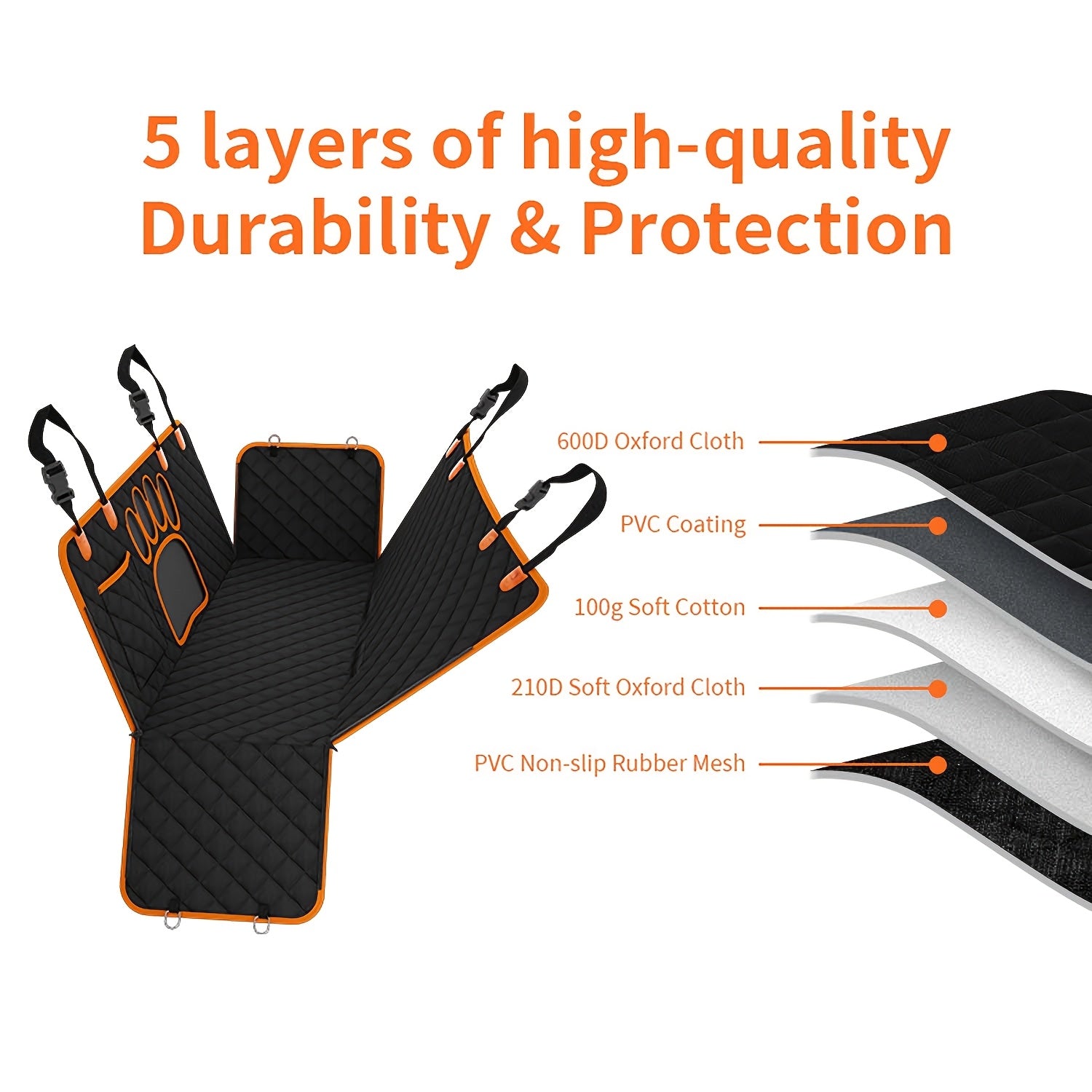 Heavy Duty Pet Dog Seat Cover Hammock - Scratch Resistant, Slip Durable, Soft, Waterproof, and Anti-Slip - Rear Seat Cover for Cars, Trucks, and SUVs with Open Net Design and Trunk Wear Resistant Pet Supplies Auto