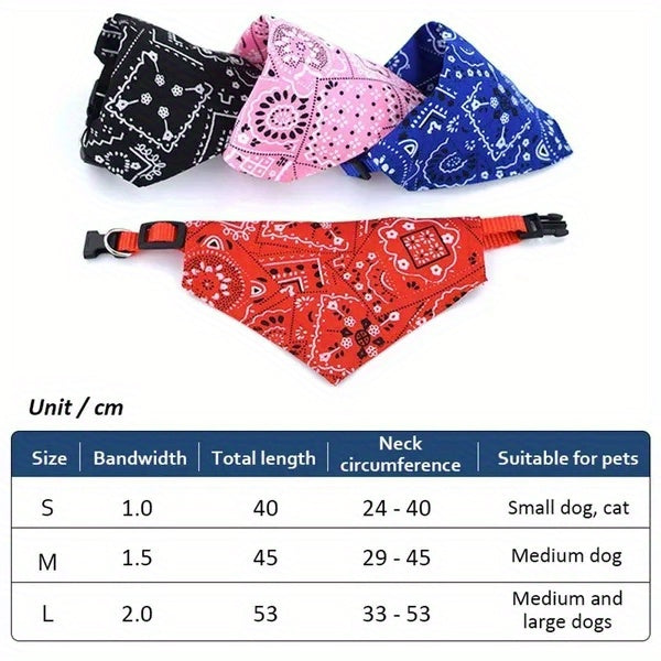 Dog Bandanas - Adjustable Triangle Pet Saliva Towel for Small and Medium Dogs and Cats - Stylish and Comfortable Pet Supplies
