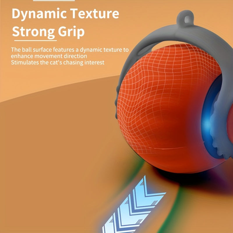 Electric Cat Toy Gravity Bouncing Ball with Synthetic Fiber Feathers, a Self-Entertaining Smart Rolling Ball for Cats, Pet Supplies.