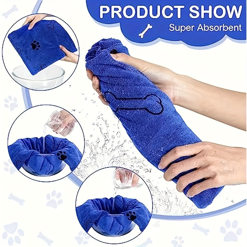 [Quick Drying] One Pet Bath Towel | Quick Drying | Absorbent | Dog Cat Bathing | Large | Soft | Pet Store Gift | Pet Supplies