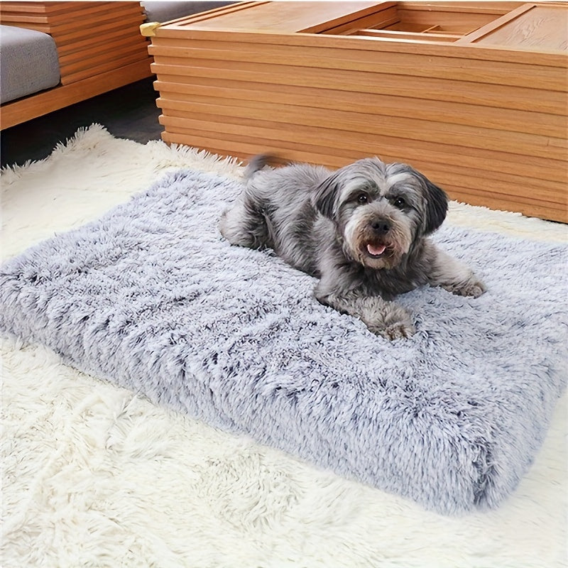 1pc Plush Rectangular Dog Bed, Plush Non-slip Square Dog Bed Cat Mat Pet Bed, Deep Sleep Cat Sofa Dog Sofa Cat Bed Dog Bed Pet Supplies Non-slip Mattress for Large, Medium and Small Dogs and Cats - Comfortable, Dog Mat, Cat M