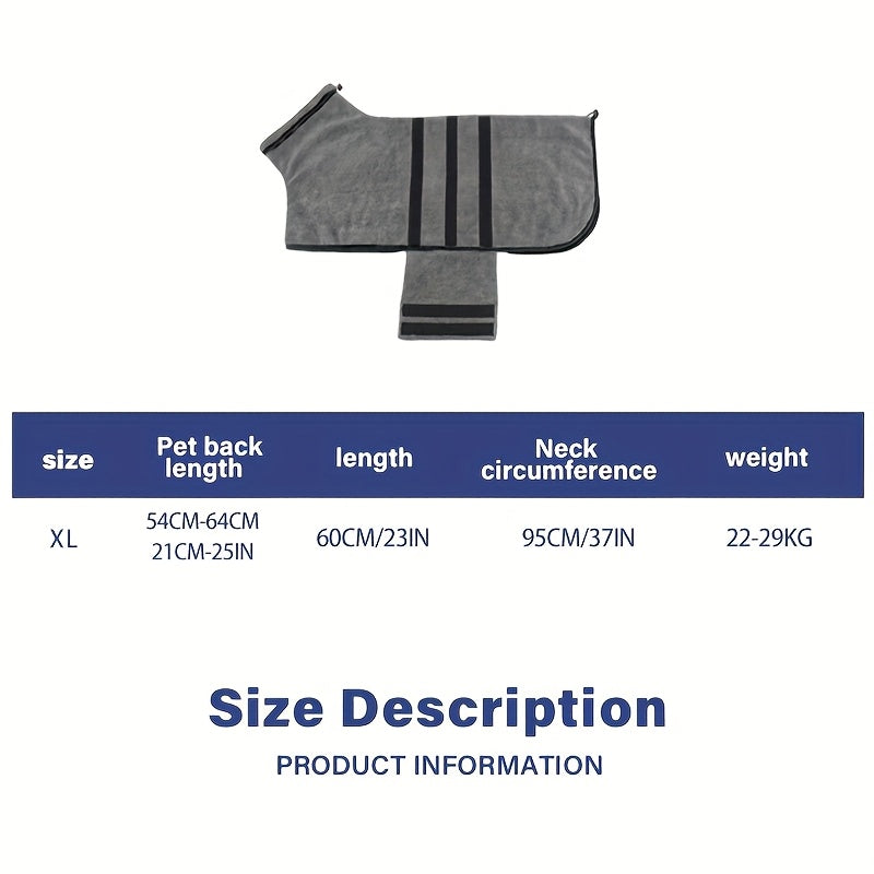 [Super Absorbent Dog Towel] Quick-Drying Super Absorbent Dog Bathrobe Towel | Thickened Polyester Fiber for All Dog Breeds, Bathing & Swimming Pet Supplies