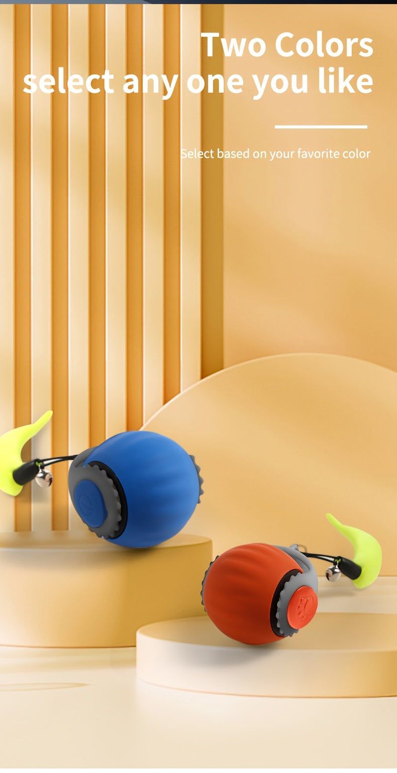 Electric Cat Toy Gravity Bouncing Ball with Synthetic Fiber Feathers, a Self-Entertaining Smart Rolling Ball for Cats, Pet Supplies.