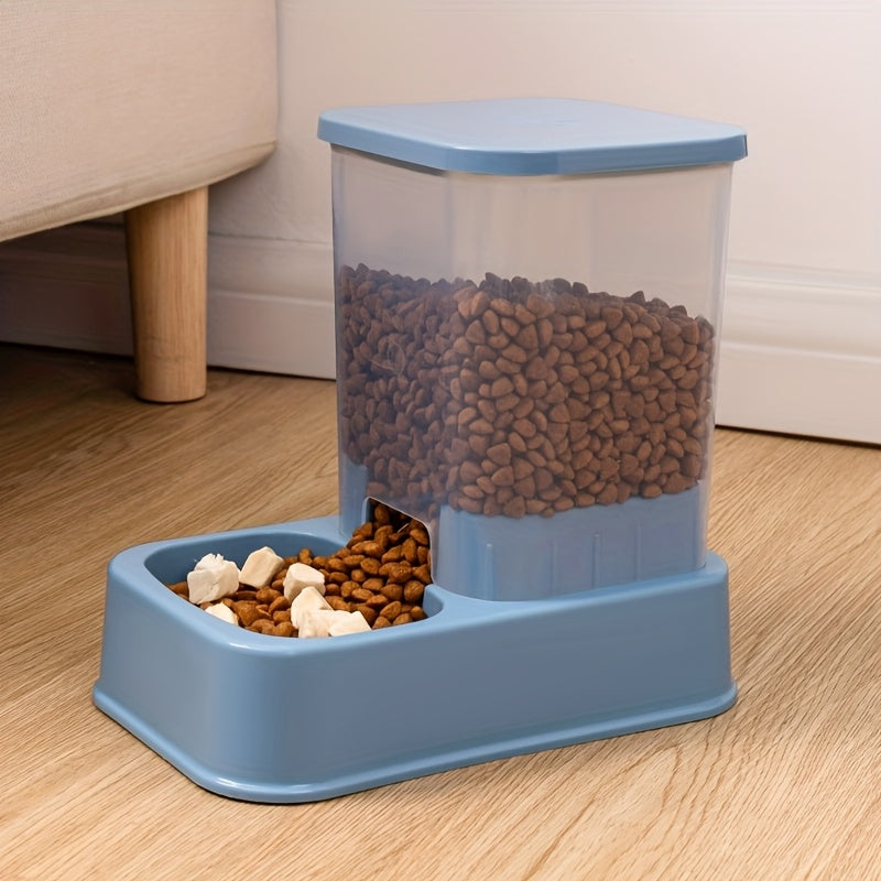 1set Automatic Pet Feeder and Water Dispenser Set, Plastic Cat Bowl and Dog Bowl, Self-Drinking and Feeding System for Cats, Durable Pet Supplies for Target Species Cat