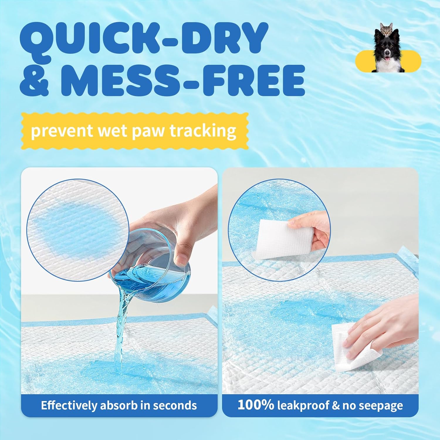 400-100pcs 24" X 24" Extra Large Super Absorbent Dog Urine Pad - Leak-proof, Odor-proof, Disposable Pet Urine Pad, Convenient For Training And Accidents - Perfect For Dogs, Puppies, Cats, Different Pet Urine Pads, Pet Supplie