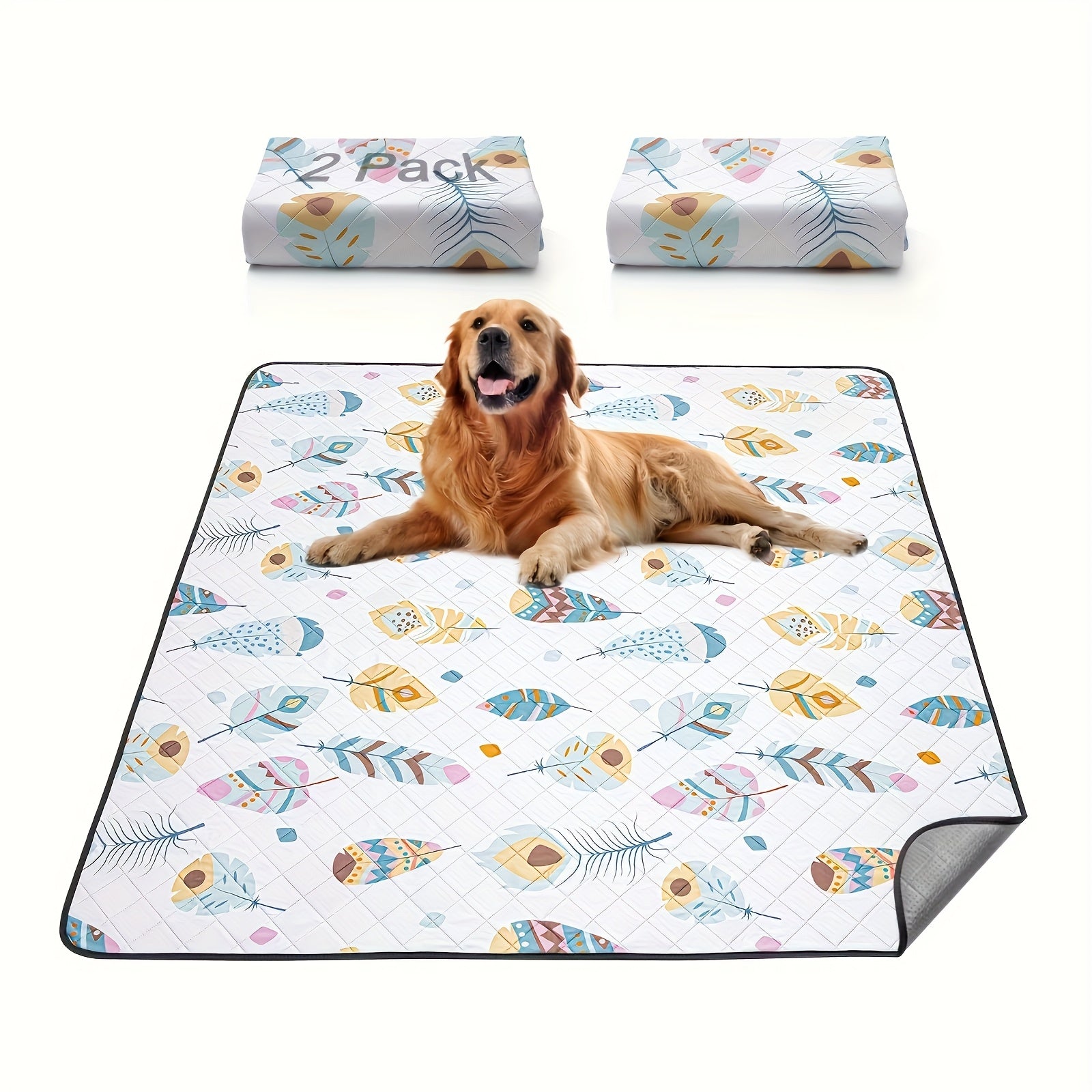 2 Pack Washable Pee Pads For Dogs, Ultra-Absorbent And Leak-Proof Whelping Pads, Non-Slip Reusable Puppy Pads, Waterproof Puppy Training Pads For Playpen, Crate, Housebreak, Bed, Pet Supplies, Machine Washable/Hand Washable