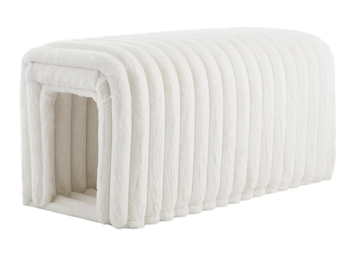 Pet Supplies Ottoman Storage Bench Corduroy Bench Cat's Nest to Hide  for the Living Room, Entryway and Bedroom