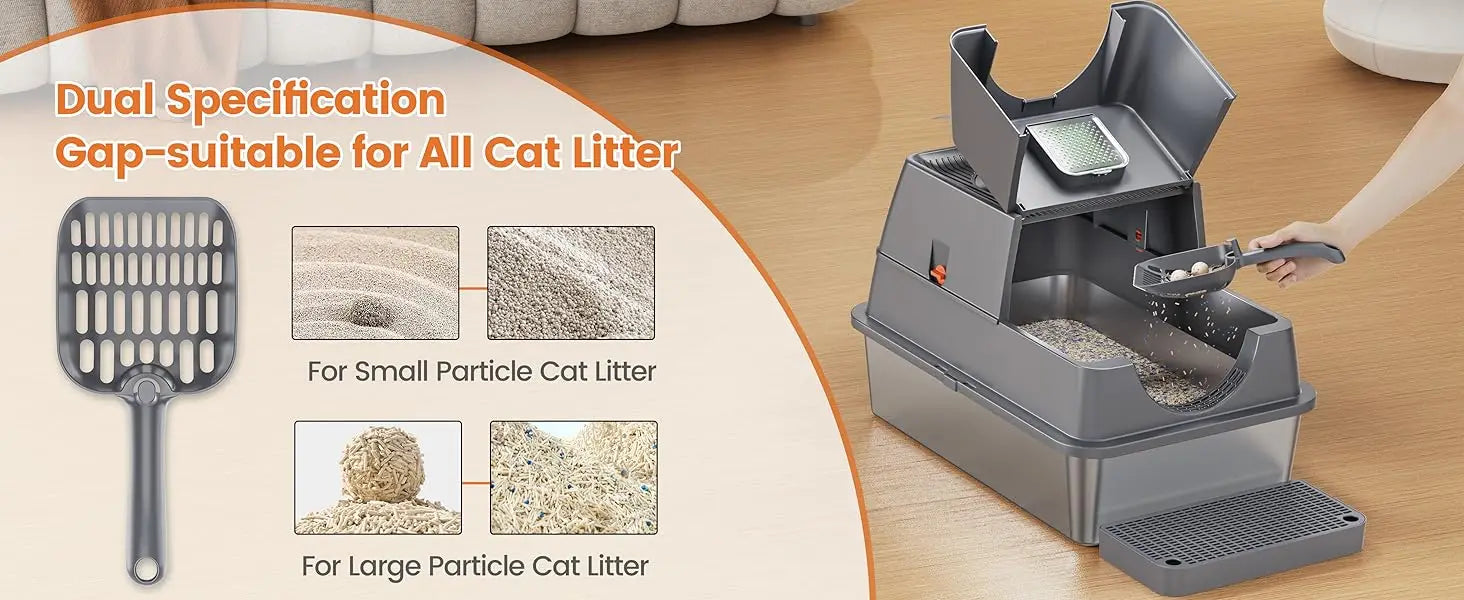 Aoktech Portable Cat Toilet Huge Cat Litter Scoop Litter Box Easy Clean Feature 20L Inner Space Made Sand PP Kitty Pet Supplies