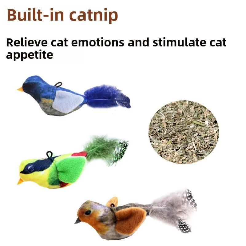 Free Shipment Random 1pc Simulated Squeaky Bird Toy with Catnip Self-Entertainment Sound Bird Toy for Pets Pet Supplies