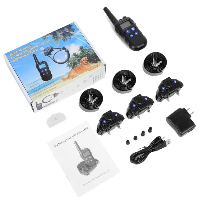 2km Dog Training Collar With Walkie-Talkie Rechargeable Dog Shock Vibration Beep Waterproof Training Collars for large small dog