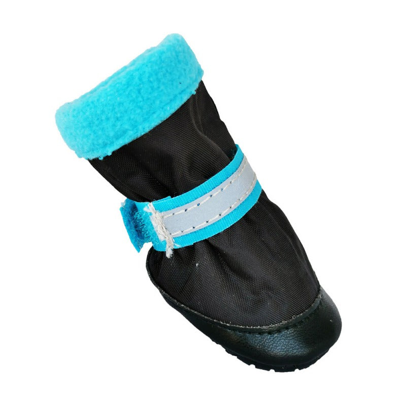 4pcs Dog Boots Pet Antiskid Shoes Winter Warm Waterproof Reflective Puppy Paw Protectors Booties For Small Medium Dogs