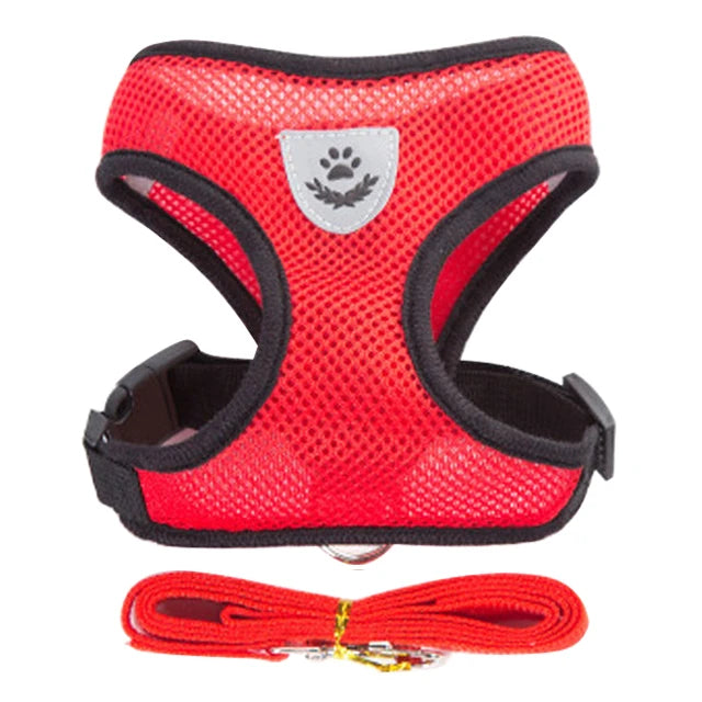 Dog Harness Walking Lead Leash For Small Dogs Collar Polyester Adjustable Mesh Puppy Cat Harness Vest For Medium Pet Accessories