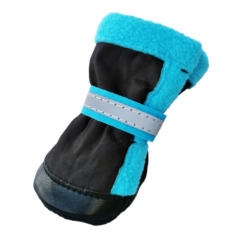 4pcs Dog Boots Pet Antiskid Shoes Winter Warm Waterproof Reflective Puppy Paw Protectors Booties For Small Medium Dogs