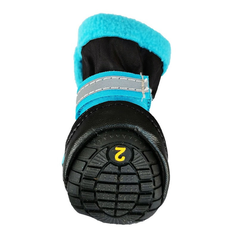 4pcs Dog Boots Pet Antiskid Shoes Winter Warm Waterproof Reflective Puppy Paw Protectors Booties For Small Medium Dogs