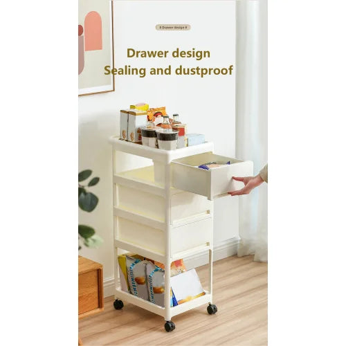 Material Storage Cart Durable Safe for Bedroom Living Room Bathroom Use for Storing Toys Pet Supplies Storage Cart