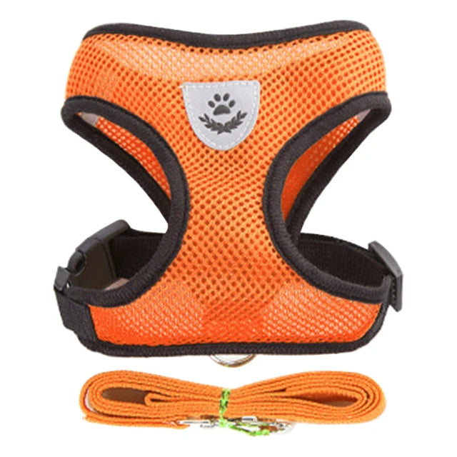 Dog Harness Walking Lead Leash For Small Dogs Collar Polyester Adjustable Mesh Puppy Cat Harness Vest For Medium Pet Accessories