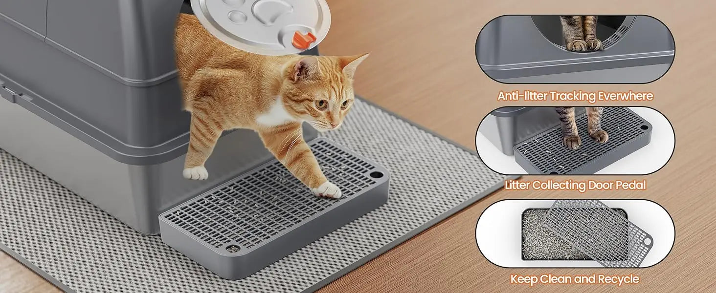 Aoktech Portable Cat Toilet Huge Cat Litter Scoop Litter Box Easy Clean Feature 20L Inner Space Made Sand PP Kitty Pet Supplies