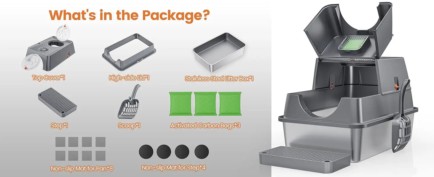 Aoktech Portable Cat Toilet Huge Cat Litter Scoop Litter Box Easy Clean Feature 20L Inner Space Made Sand PP Kitty Pet Supplies