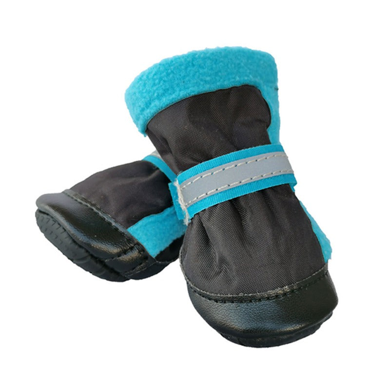 4pcs Dog Boots Pet Antiskid Shoes Winter Warm Waterproof Reflective Puppy Paw Protectors Booties For Small Medium Dogs