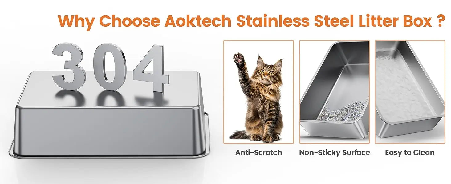 Aoktech Portable Cat Toilet Huge Cat Litter Scoop Litter Box Easy Clean Feature 20L Inner Space Made Sand PP Kitty Pet Supplies