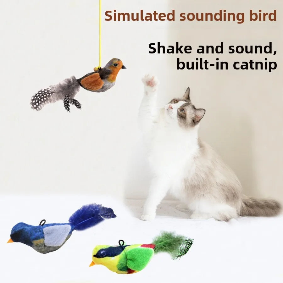 Free Shipment Random 1pc Simulated Squeaky Bird Toy with Catnip Self-Entertainment Sound Bird Toy for Pets Pet Supplies