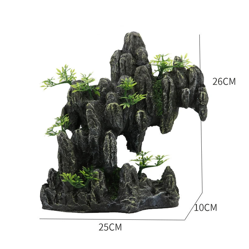 Fish tank landscaping decoration, rockery, stone grass scenery simulation, water grass landscaping package, aquarium box