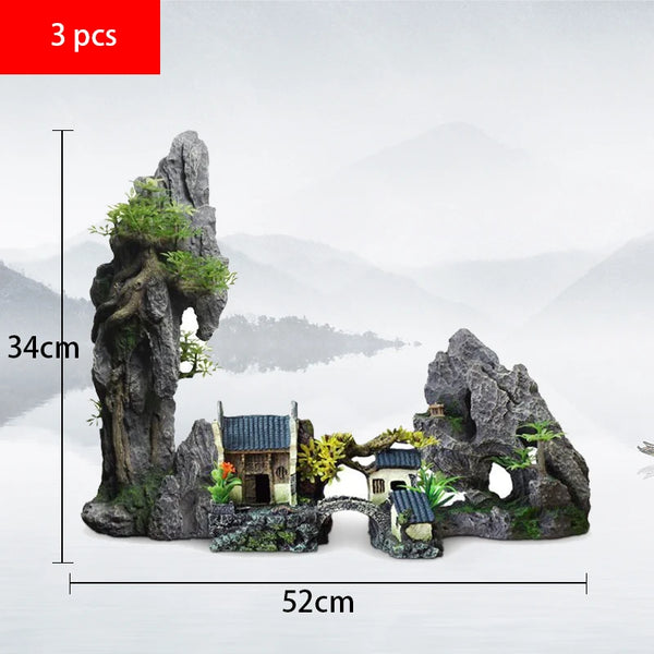 Aquarium Landscaping Decor Rockery Home
