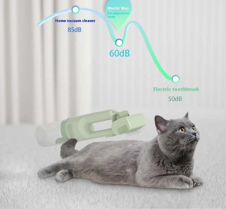 Cat Grooming Vacuum 5Brushes Pet Grooming Kit with 0.3L Hair Dust Cup Dog Vacuum Cleaner for Pets Cats Dogs Hair Vacuum Cleaner