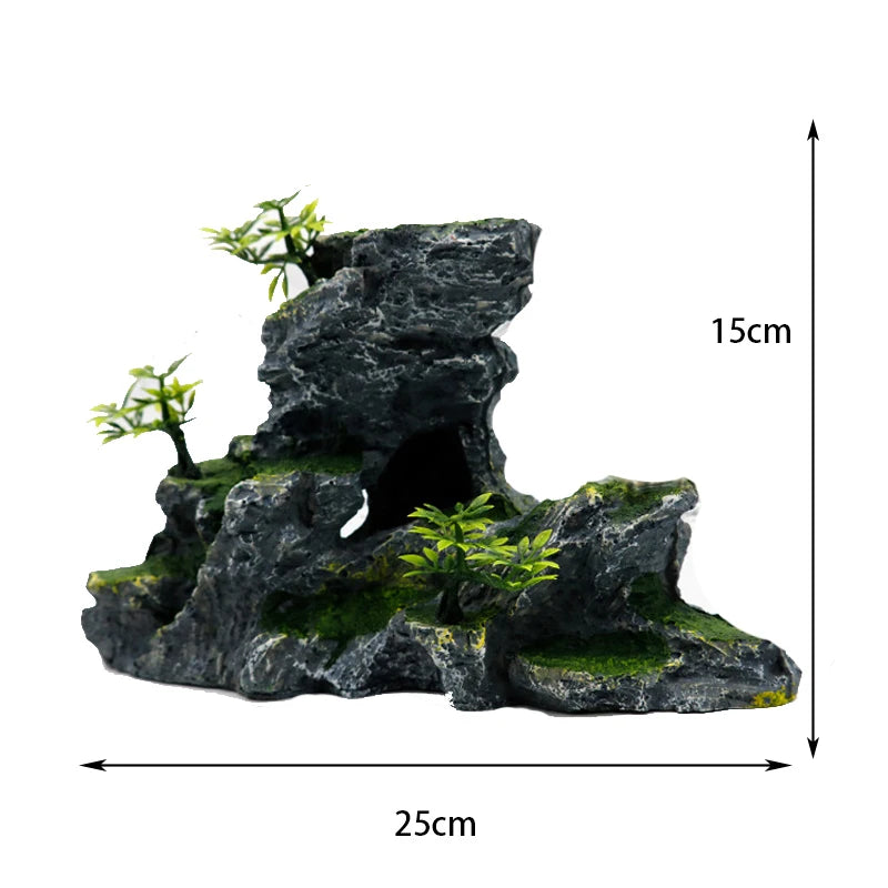 Fish tank landscaping decoration, rockery, stone grass scenery simulation, water grass landscaping package, aquarium box
