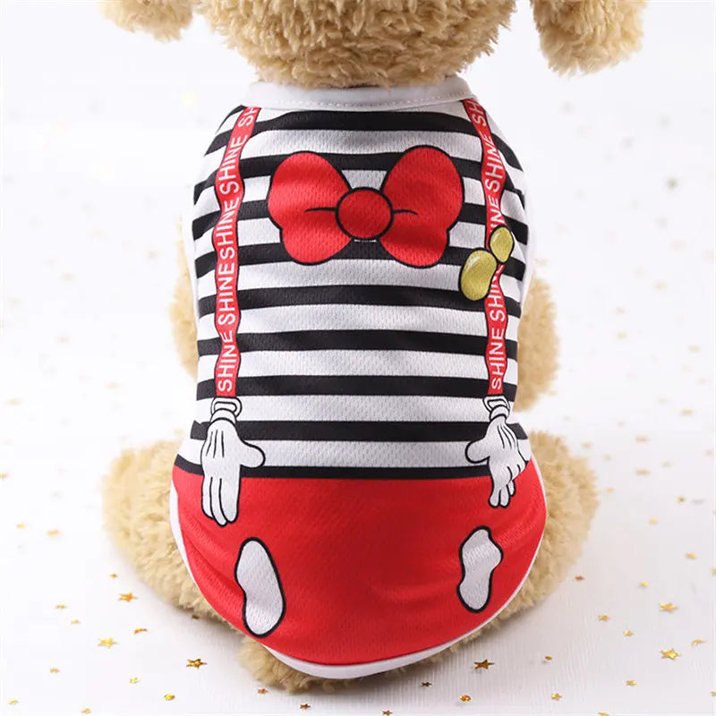 T-Shirt for Small Pet Supplies Cartoon Clothing Shirt Casual Puppy Dogs Soft Vests Summer Pet Dog Clothes