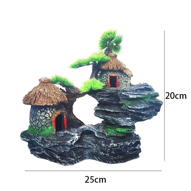 Fish tank landscaping decoration, rockery, stone grass scenery simulation, water grass landscaping package, aquarium box