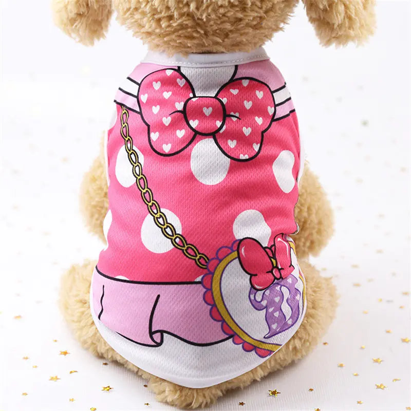 T-Shirt for Small Pet Supplies Cartoon Clothing Shirt Casual Puppy Dogs Soft Vests Summer Pet Dog Clothes