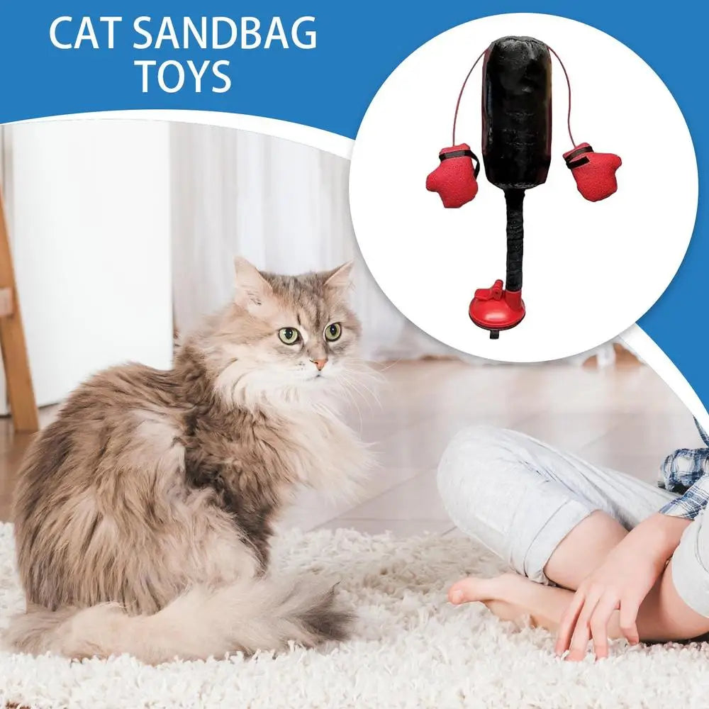 Portable Cat Punching Bag Toy Interactive Indoor Cats Kitten Toy With Gloves Cat Toy For Kitten Pet Cat Supplies