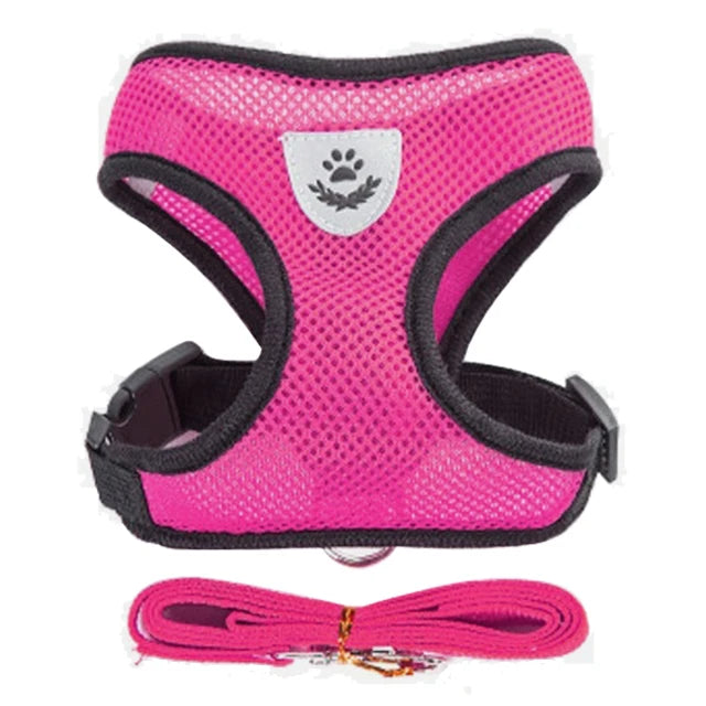 Dog Harness Walking Lead Leash For Small Dogs Collar Polyester Adjustable Mesh Puppy Cat Harness Vest For Medium Pet Accessories