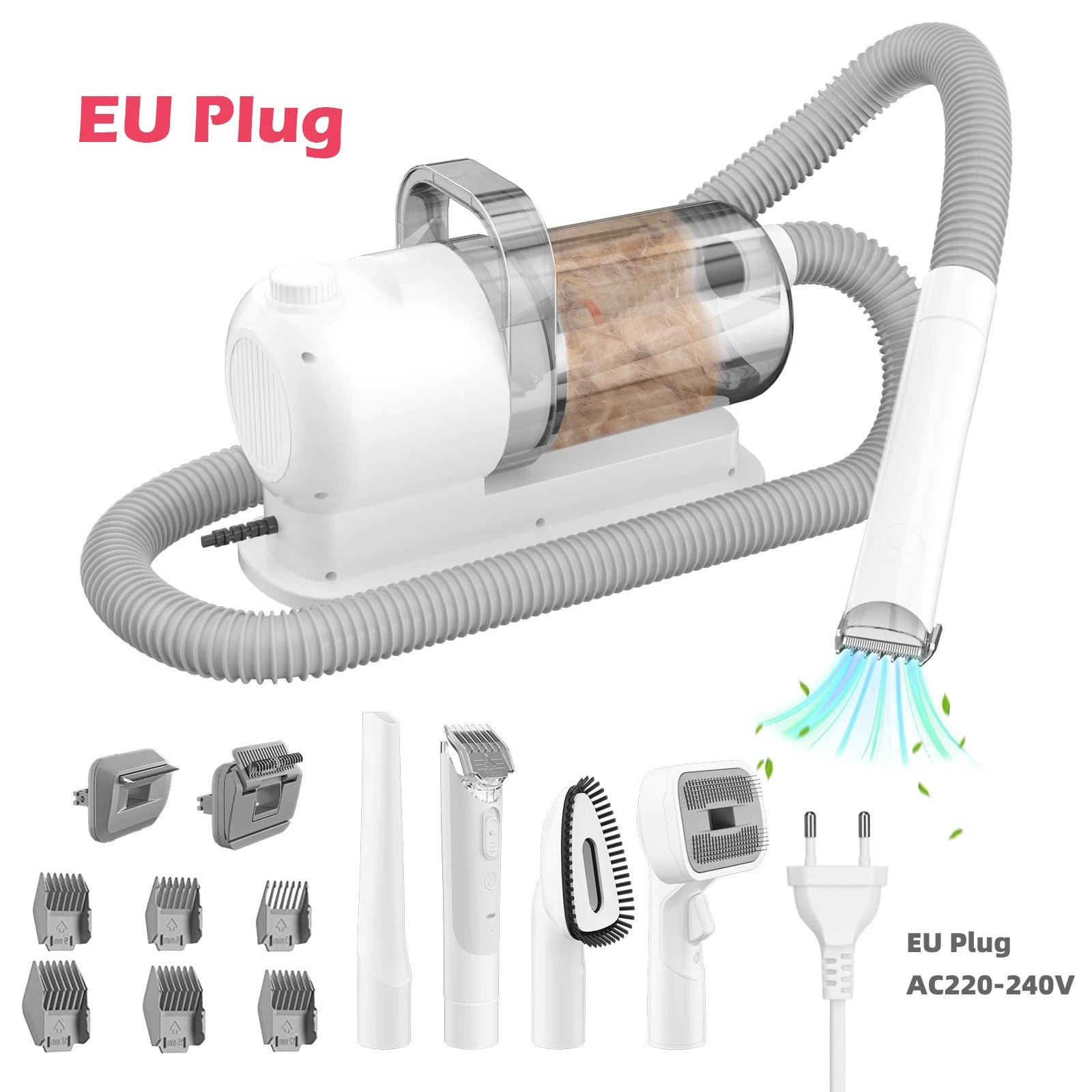 6 In 1 Dog Hair Vacuum & Cat Dog Grooming Kit Pet Grooming Vacuum with 2.5L Capacity Large Suction & Low Noise Pet Hair Cleaner