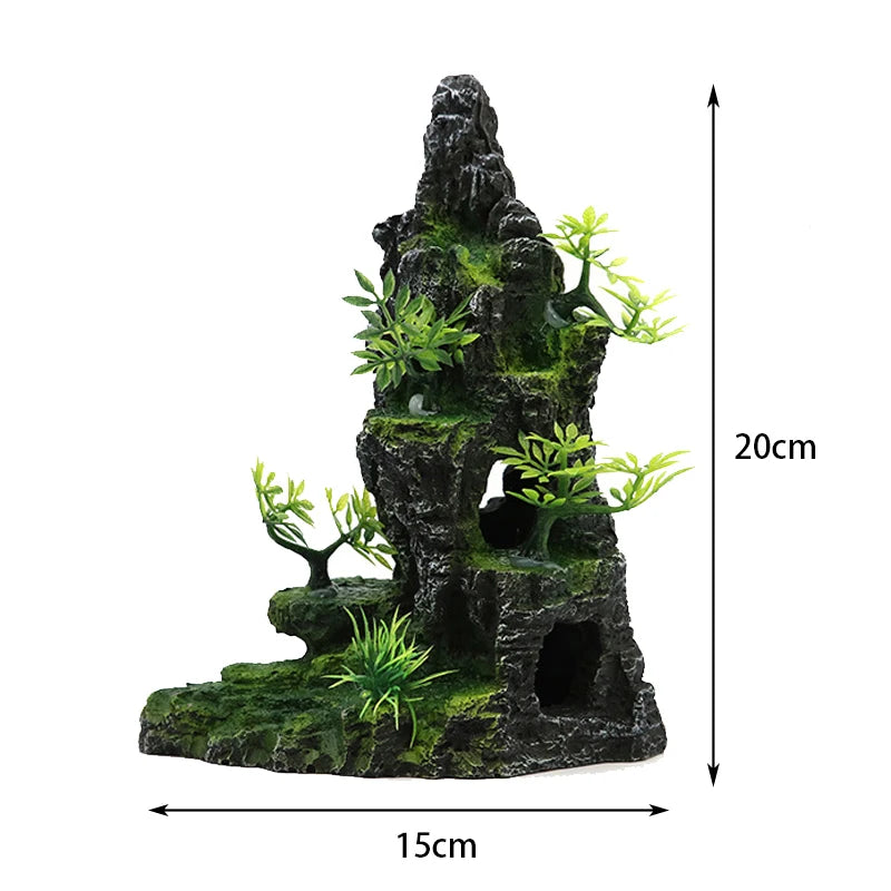 Fish tank landscaping decoration, rockery, stone grass scenery simulation, water grass landscaping package, aquarium box