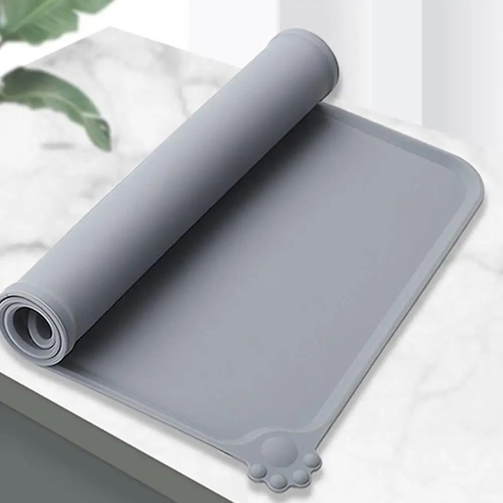 Pet Supplies Silicone Dog Bowl Mat with High Lips Non-Stick Waterproof Food Feeding Pad Puppy Feeder Tray Water Cushion Placemat
