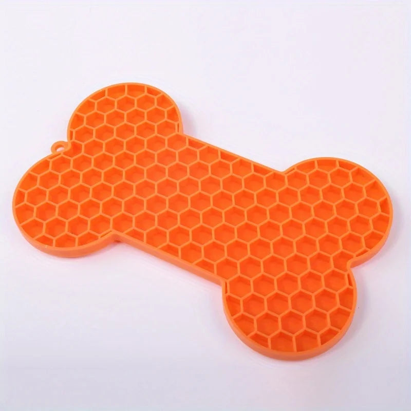 1PC Dog Slow Food Pad Bone Silicone Pet Licking Pad