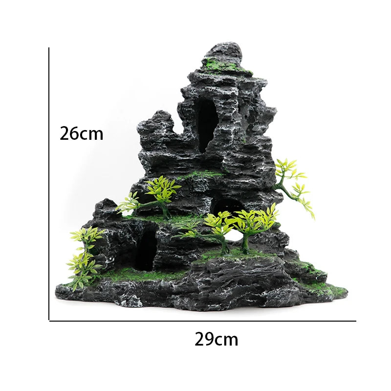 Fish tank landscaping decoration, rockery, stone grass scenery simulation, water grass landscaping package, aquarium box