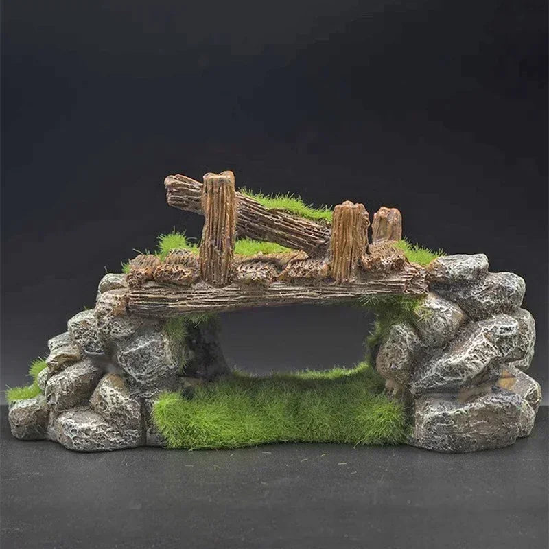 Creative Moss Rockery Shape Fish Tank Ornaments Decoration Landscaping Resin Rockery Aquarium Resin Rockery Home Craft Ornaments